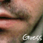 Six show a person's face with changing expressions and text overlays, including 'Guess', 'Who', 'just', 'got', 'mean?', and a full-face view