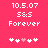 Pixelated text and heart symbols on a solid pink background with two identical static frames side-by-side.