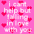 Pink background with white text reading "i cant help but falling in love with you" surrounded by red heart symbols.