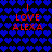 Blue heart pattern background with red text reading "I LOVE ALEXA" in four identical quadrants.