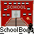 Animated sequence showing a school building with a figure planting a bomb, followed by explosion and aftermath.