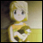 A 48x48 pixel buddy icon featuring a cartoon character with blonde hair and yellow clothing on the left, next to stylized text reading "Anime IM" above "COM" on a black background.