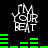 White text 'I'M YOUR BEAT' in stylized font with green audio equalizer bars on black background, animated