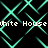 Animated pattern of cyan diamond-shaped lines on black background with repeated text "White House" in white pixelated font.