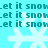 Pixelated cyan background with repeating teal text and white snowflakes in a pattern