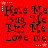 Red background with black text repeating 'Hate Me', 'Hug Me', 'Kiss Me', and 'Love me' in a pattern, each containing four lines of text