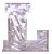 Four pixelated L-shaped icons with swirling gray and white patterns and blue accents arranged in a on a light gray background