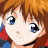 A split-frame contact sheet showing a pixelated anime character on the left and text elements on the right against a black background.