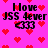 Pixelated pink background with red heart shapes and black text reading 'I love JSS 4ever <333' in four identical quadrants.