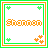 Two side-by-side pixel art frames of a buddy icon with the name "Shannon" in different colors, featuring green and orange borders with clover-like corner symbols.