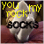A 50x50 pixel animated buddy icon featuring a cartoon cat with yellow text "YOU MY ROCK" and changing lower text between frames, displayed as a contact sheet of two sequential animation frames.