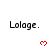 Three of 'Lolage.' text with red pixelated hearts below each, partially obscured by a gray rectangle in the bottom-right