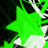 A contact sheet of two animated frames showing a star-shaped icon with alternating green and purple color schemes against black backgrounds, each frame featuring white motion blur effects.