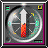 A circular digital compass with a red needle rotating through multiple positions against a dark background, framed by colored borders.