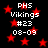 Black background with red stars and repeated white text reading PHS Vikings #23 08-09