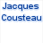Blue text 'Jacques Cousteau' appears above red pixelated words on a white background, with no visible animation changes.