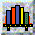 Pixelated bookshelf with colored books and red dot patterns on two books, displayed in four sequential states.