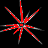 Four red and gray starburst patterns on black background, varying in symmetry and line count