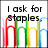 A static image of rainbow-colored paperclips with text above and below, showing a sequence of text changes.
