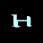 A 48x48 pixel animated contact sheet showing seven frames of a Halo-themed buddy icon with light blue text and symbols on black background, including partial