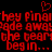 Red pixelated text on black background with a heart symbol above, repeating phrases like 'hey pina', 'fade away', and 'the team begin...' in multiple