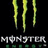 Green claw marks and stylized text on a black background with partial gray overlay.