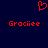 Red pixelated heart symbol above two instances of the name "Gracie" in red text on a dark blue background.