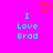Bright pink background with cyan text reading "I Love Brad" on both sides and a red pixelated heart above the left side.