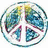 Animated icon features a peace symbol with Earth imagery, transitioning to a pink heart on black background with white splatter effects.
