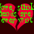 Red heart-shaped icons with green text on dark background, alternating between 'Love fed as ever' and 'I'm fed as ever' in pixelated font.