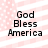 Four identical display 'God Bless America' text over a pink and white striped background with small dots