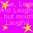 Bright pink background with repeated yellow star shapes and overlapping light purple text reading "Live, Love And Laugh" in a pixelated style.