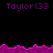 Pixelated image with repeated text 'Taylor<33' in purple on black background, bordered by jagged pink and magenta wave patterns.