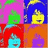 Four distinct pixelated icons arranged in a 2x2 grid, each with unique color schemes and stylized character faces.