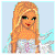 A 4-frame contact sheet of a pixelated angel icon showing different parts of the character and text, with light blue background.