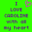Green background with purple text reading "I LOVE CAROLINE with all my heart" and a pink pixelated heart symbol above the text.