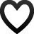 Black wireframe heart outline on solid light gray background, no internal details or text.