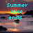 A four- shows a sunset over water with changing cyan text: 'Summer love ends', 'When school starts', and a sad face emoticon