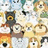 Pixelated animation of cartoon characters with repeated owl and dog figures, pink text reading 'i love webkinz!!' on the right side.