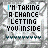 identical square icons with pixelated text reading 'I'M TAKING A CHANCE LETTING YOU INSIDE' over a gray patterned background, showing animation variations in blue and black lettering across frames