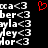 Static pixel art displays white text on black background with red heart symbol above text in one frame.