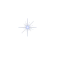 Four star-shaped pixel clusters with central blue glow, arranged in a on gray background; each cluster has radiating white lines and dots of varying lengths