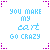 A contact sheet of five animated frames showing pixelated text "YOU MAKE MY HEART GO CRAZY" with varying letter distortions, bordered by purple crosshair-like corner markers on a white background.
