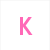 Six distinct pixelated K letters arranged in a , each in a different solid color on a white background
