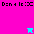Pixelated text 'Danielle<33' appears on four colored backgrounds with a star icon changing color between frames.