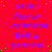 Static image with bright red background displaying repeated text in blue and green, including 'Belle+', 'Alora+', 'Saranda=', 'Bffl,s', 'peace=]', and small green dots.