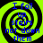 Four identical display a bright yellow-green spiral background with blue text reading "I fall up stairs not down them" in pixelated font