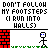 A 4x3 contact sheet of a pixel-art animation showing a stick figure running through brick walls with repeated text above each frame.