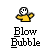 Animated contact sheet of a yellow stick figure blowing bubbles with pink bubble effects across 15 frames in a 4x4 grid layout.
