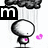 Animated pixel art of a round-headed character with pink lips, holding different shapes under rain while displaying letters M, A, R.
